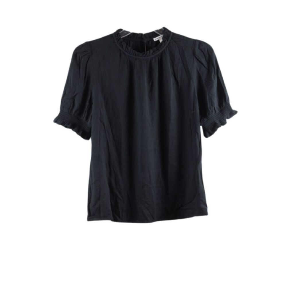 Amazon Essentials Black Women's Top Blouse Short Sleeve M 030